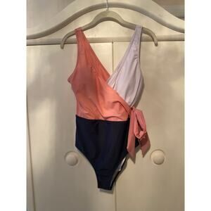 Felmart One piece bathing with side sash tie Large NWT